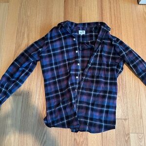 Frank and Oak Flannel in plaid blue